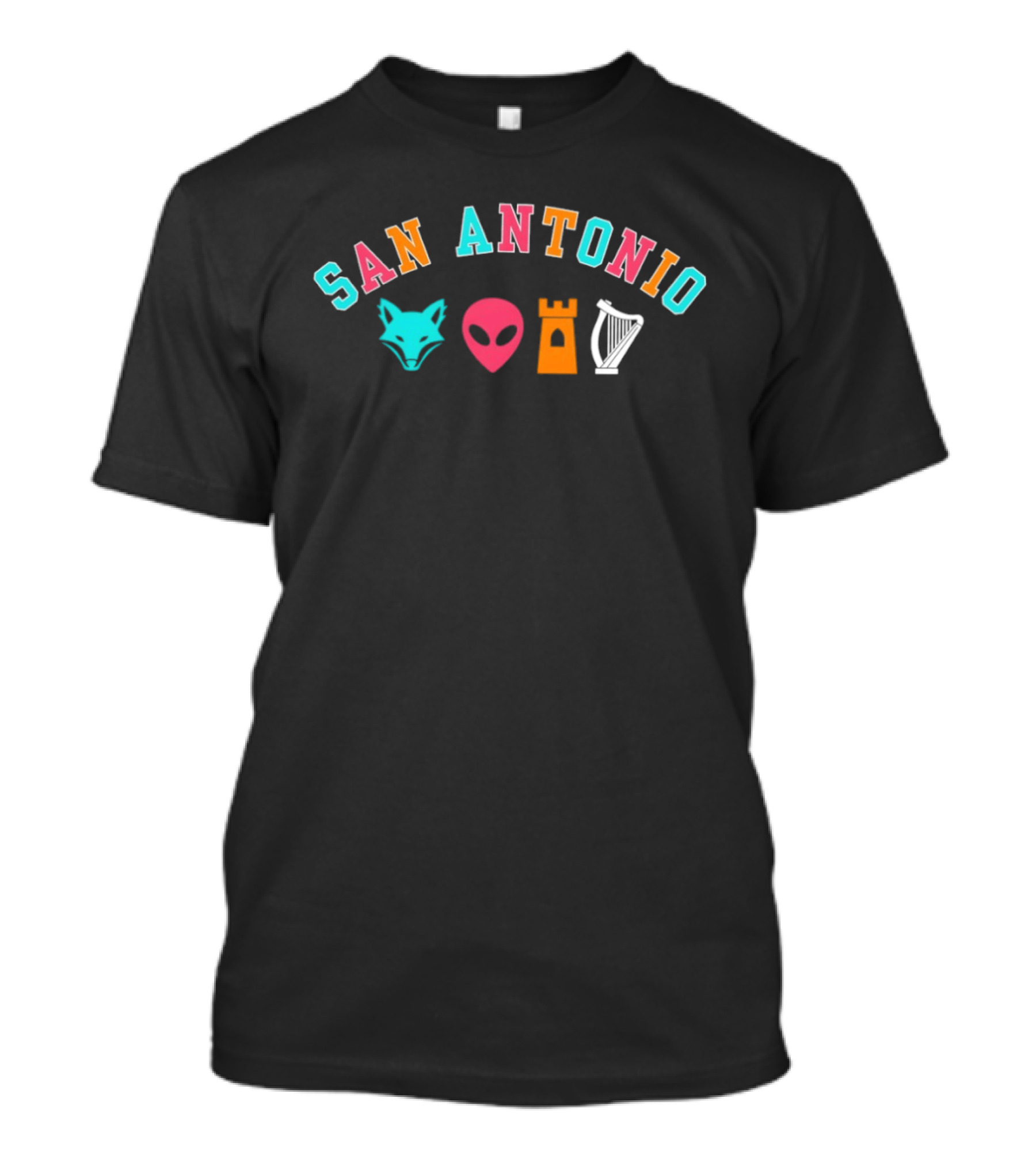 San Antonio Fox Alien Castle Harp T-Shirt