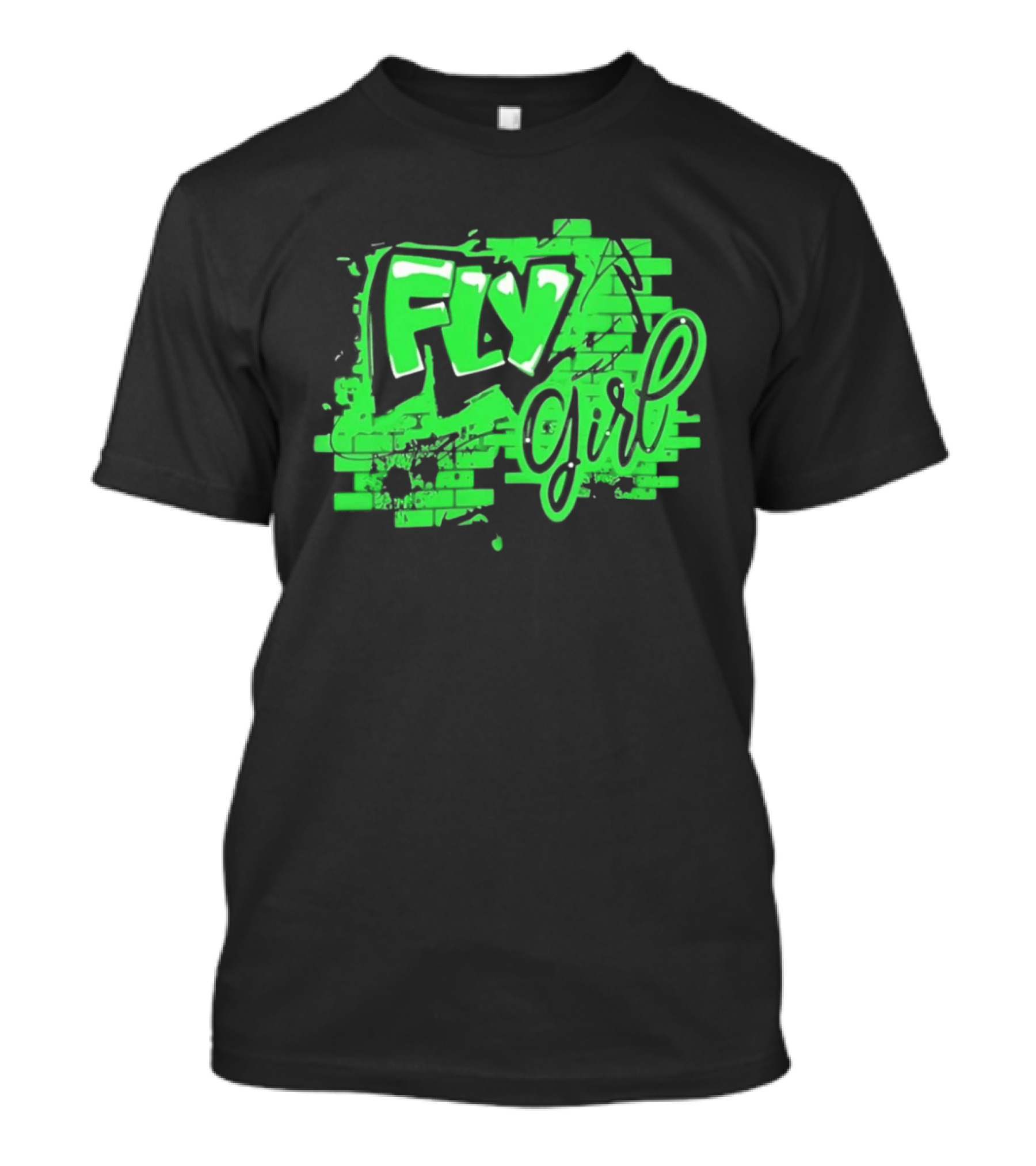 Fly Girl Graffiti Street Brick Wall T-Shirt