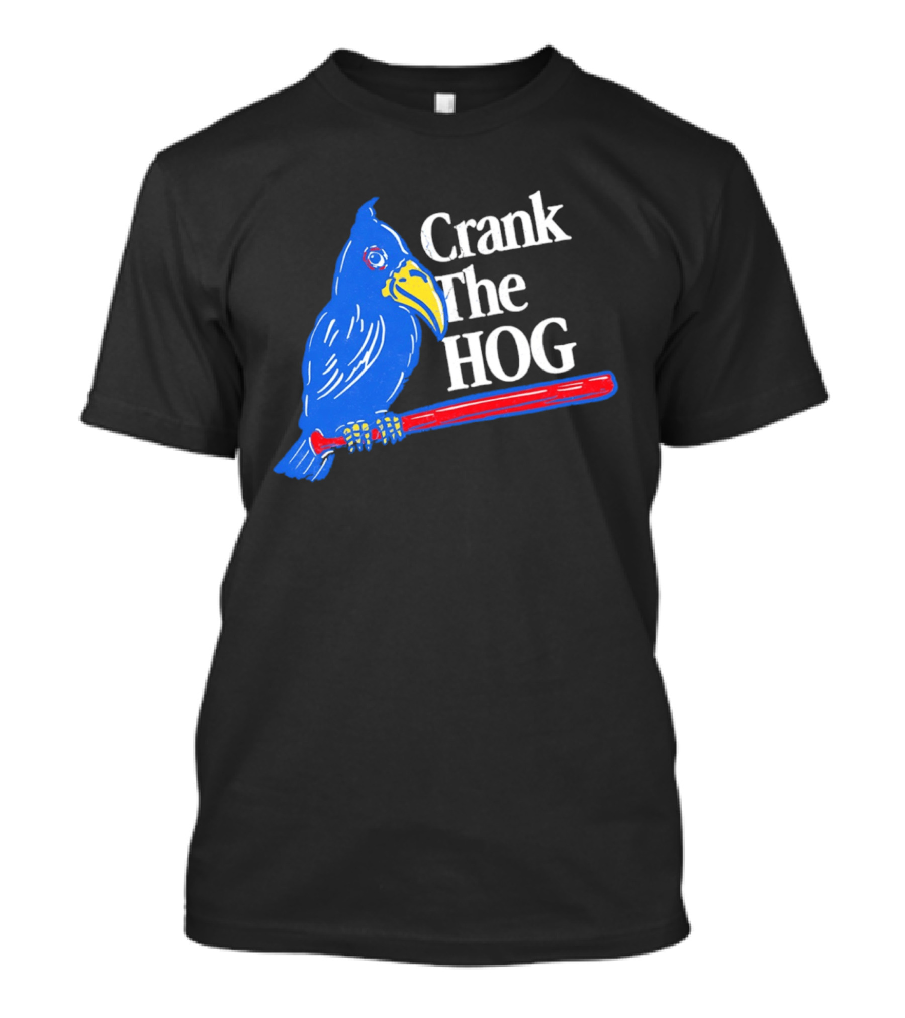 Kansas Jayhawks Crank The Hog Baseball Bird T-Shirt