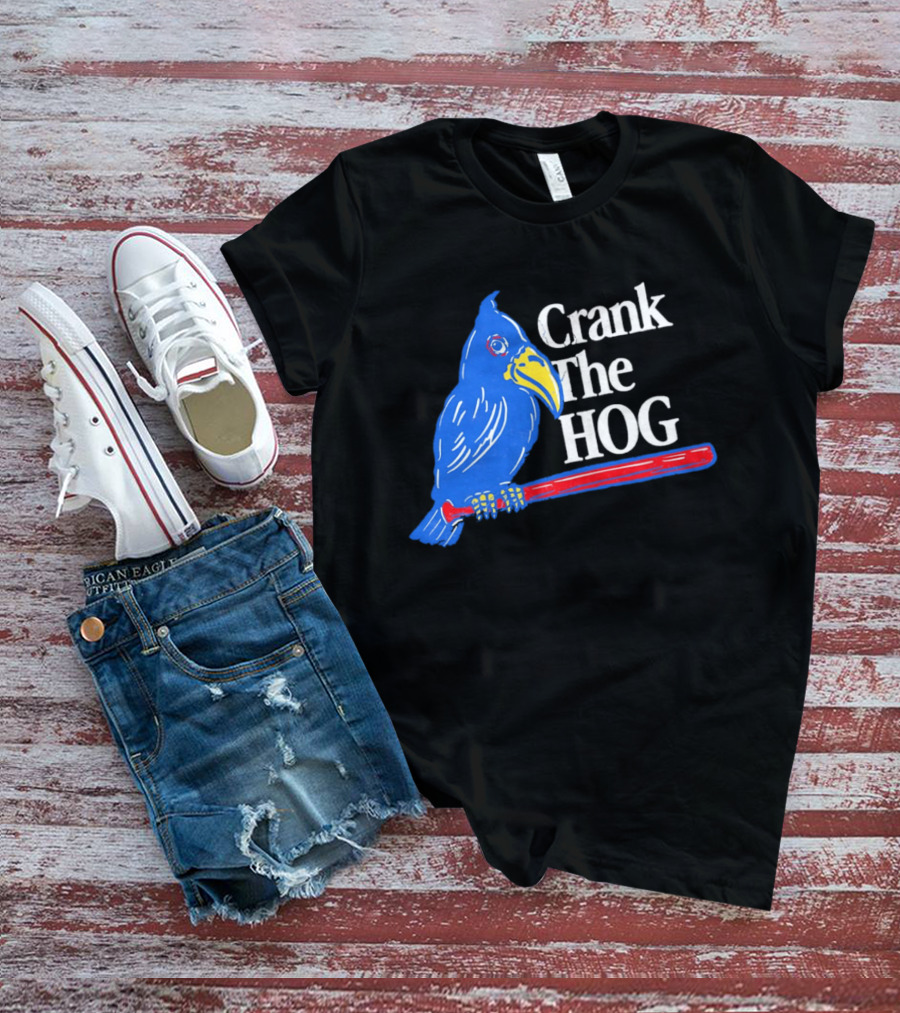 Kansas Jayhawks Crank The Hog Baseball Bird T-Shirt