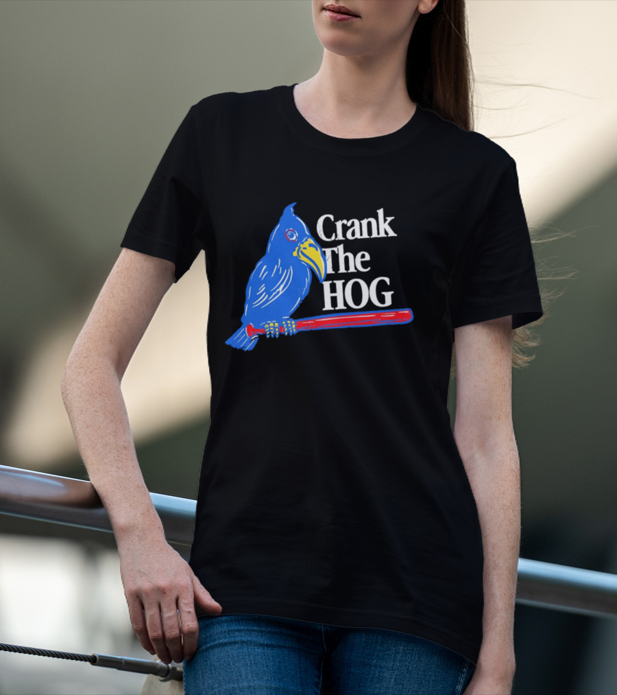 Kansas Jayhawks Crank The Hog Baseball Bird T-Shirt
