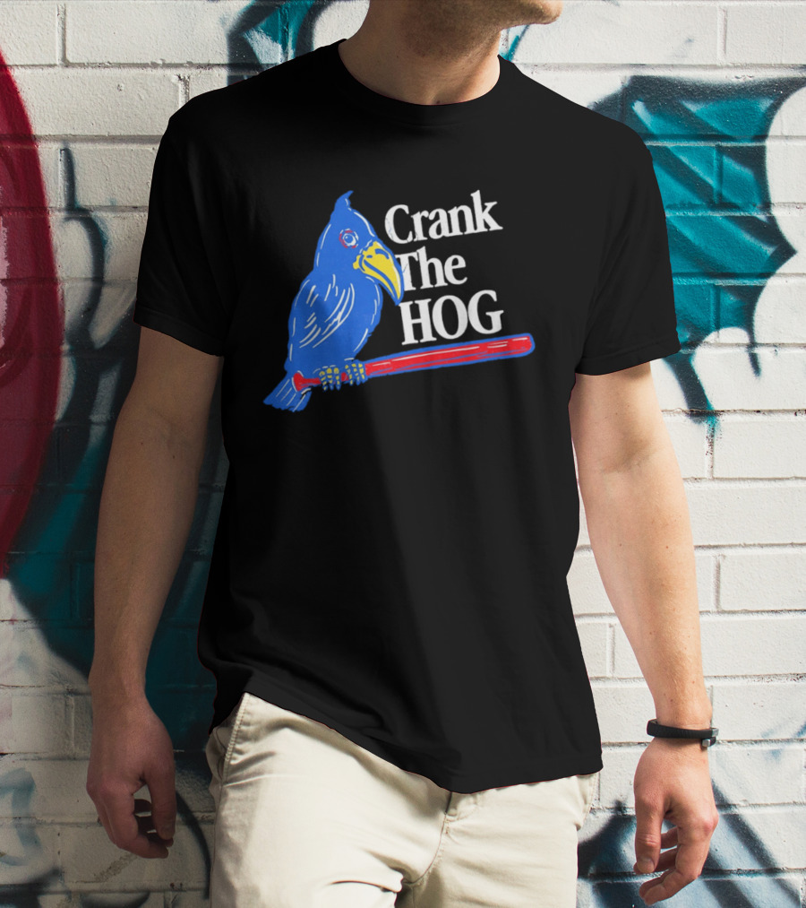 Kansas Jayhawks Crank The Hog Baseball Bird T-Shirt