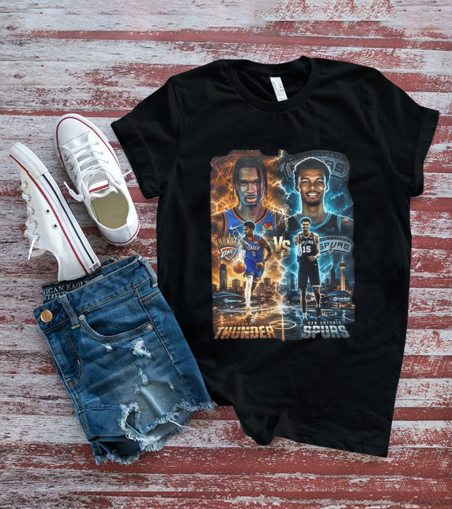 Shai Gilgeous Alexander Oklahoma City Thunder Vs Victor Wembanyama San Antonio Spurs NBA Showdown T-Shirt