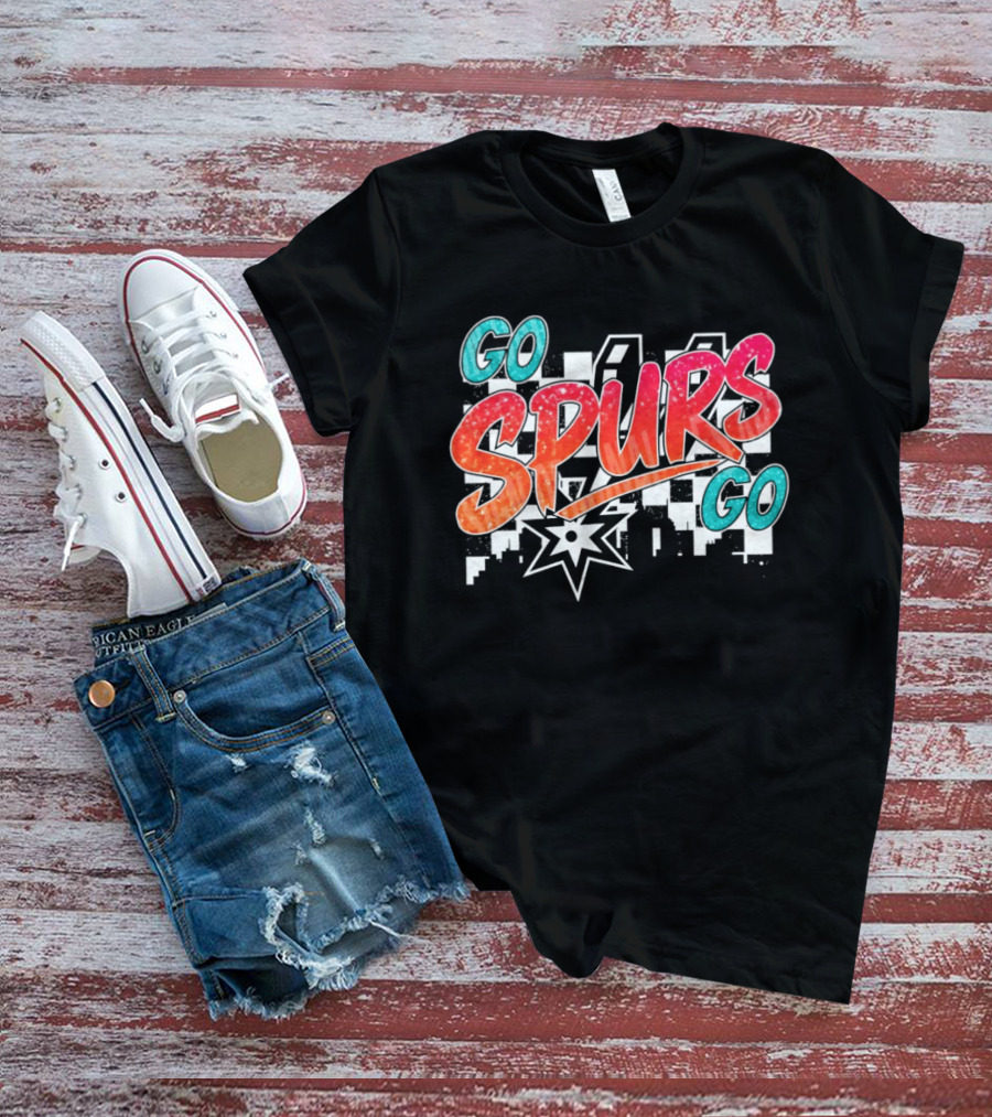 Go Spurs Go San Antonio Spurs Basketball Glitter NBA 2026 Starburst T-Shirt