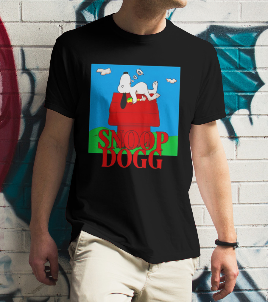 Snoop Dogg Snoopy Parody Relaxing On Doghouse T-Shirt