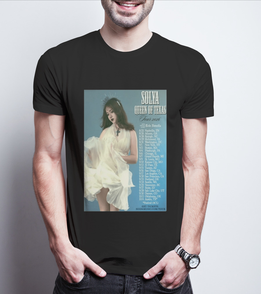Solya Queen Of Texas Tour 2026 With Special Guest Tele Novella T-Shirt