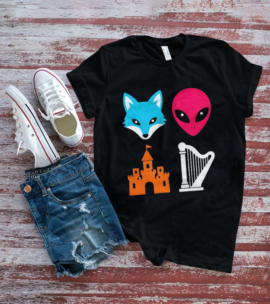 Spurs Fox Alien Castle Harper Basketball Meme T-Shirt