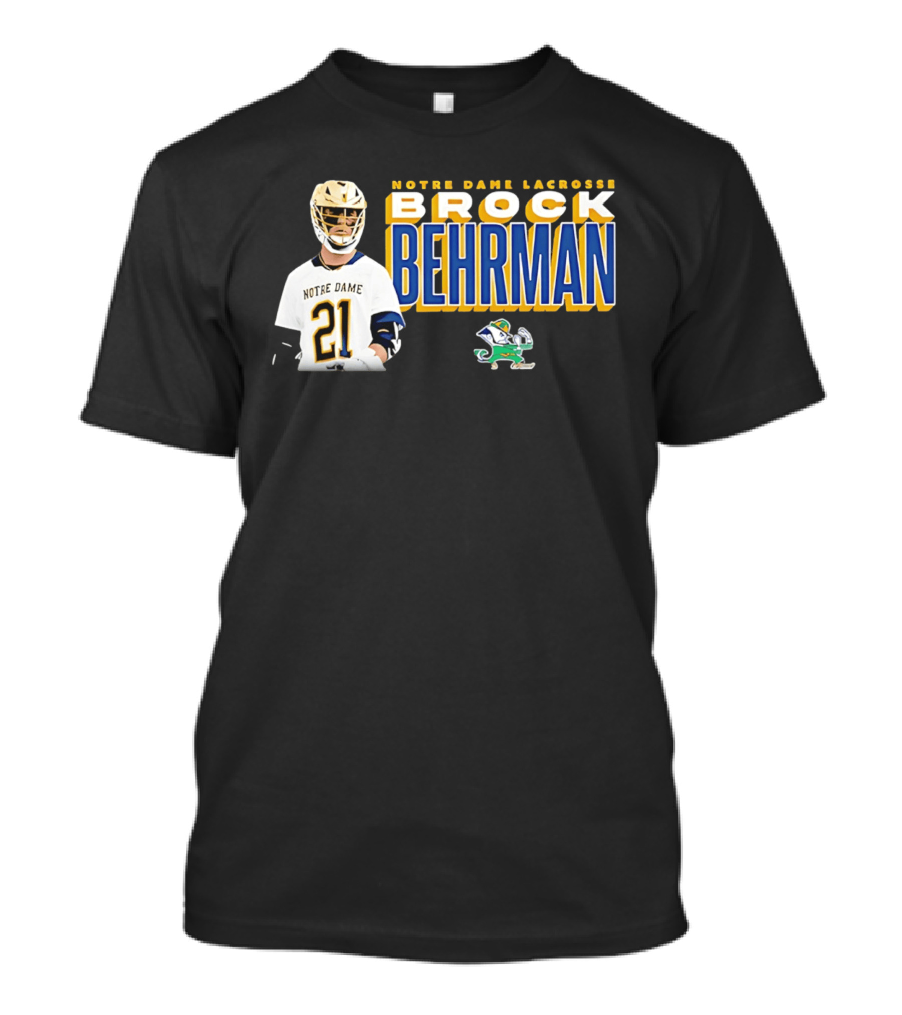 Notre Dame Lacrosse Brock Behrman 21 Fighting Irish T-Shirt