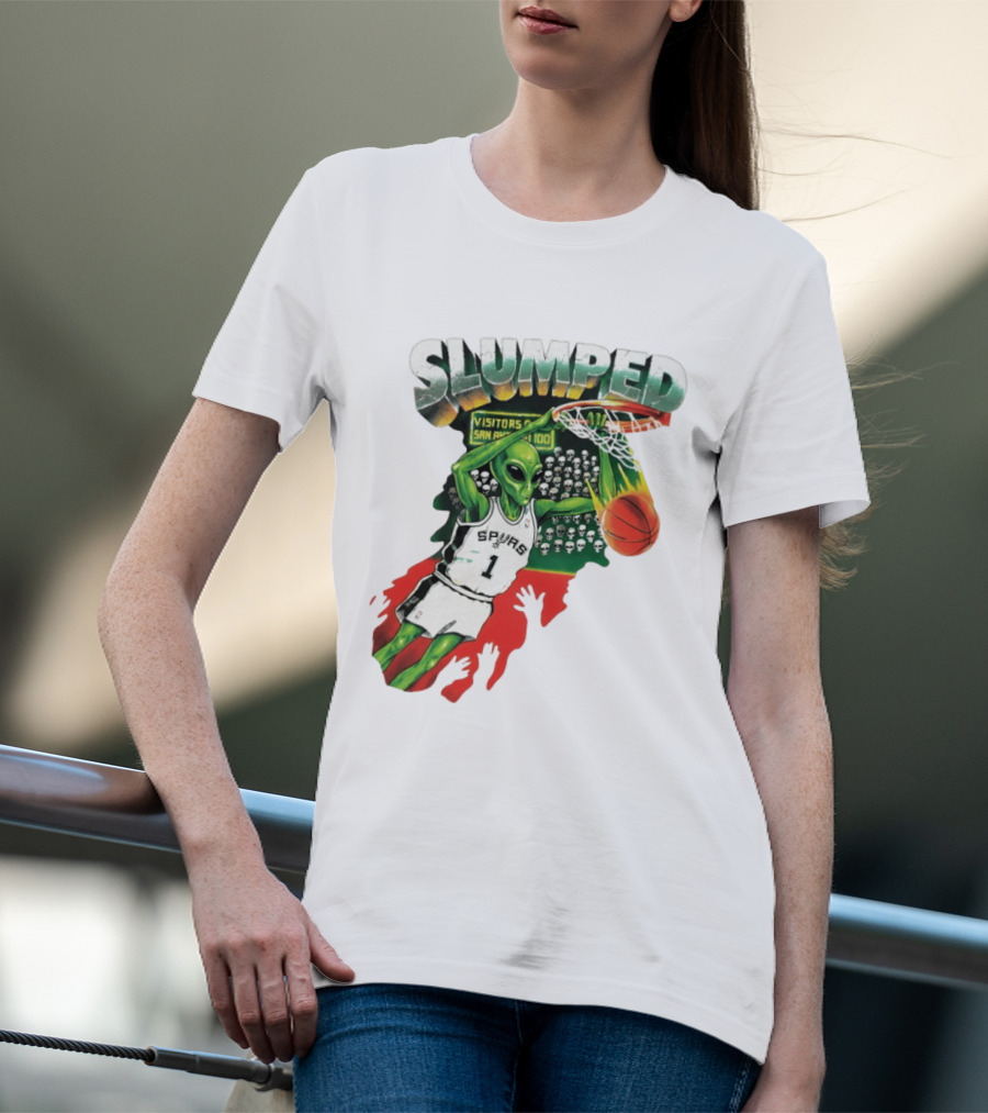 Slumped Alien Basketball Dunk Spurs Number 1 Visitors San Antonio 100 T-Shirt