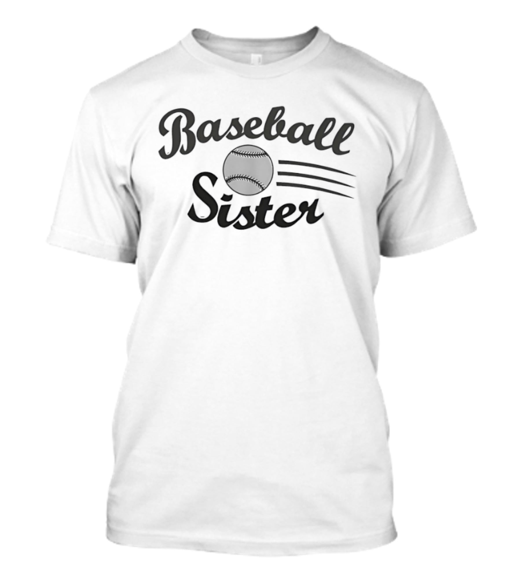 Baseball Sister Sports Flying Ball Motion Lines T-Shirt