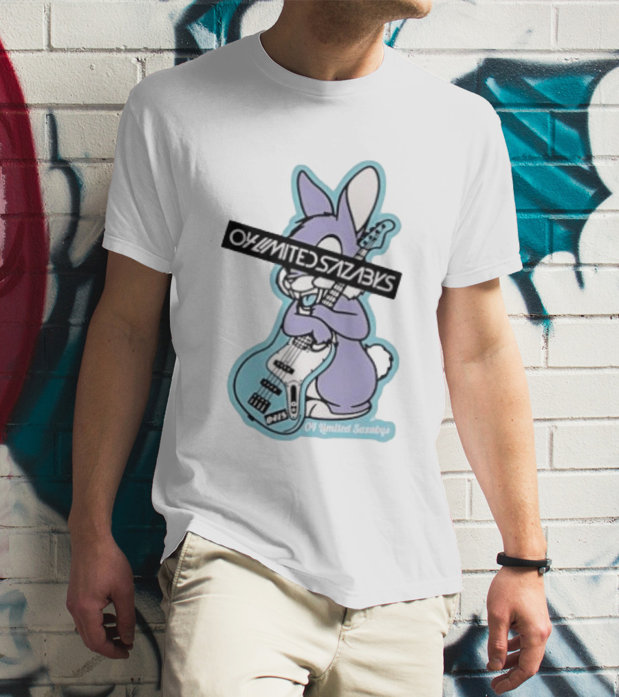 Bunny Playing Electric Bass Guitar Oy Limited Sazabys T-Shirt
