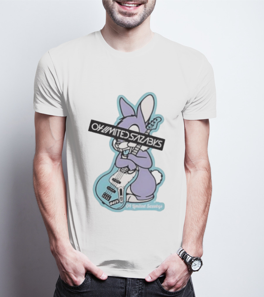 Bunny Playing Electric Bass Guitar Oy Limited Sazabys T-Shirt