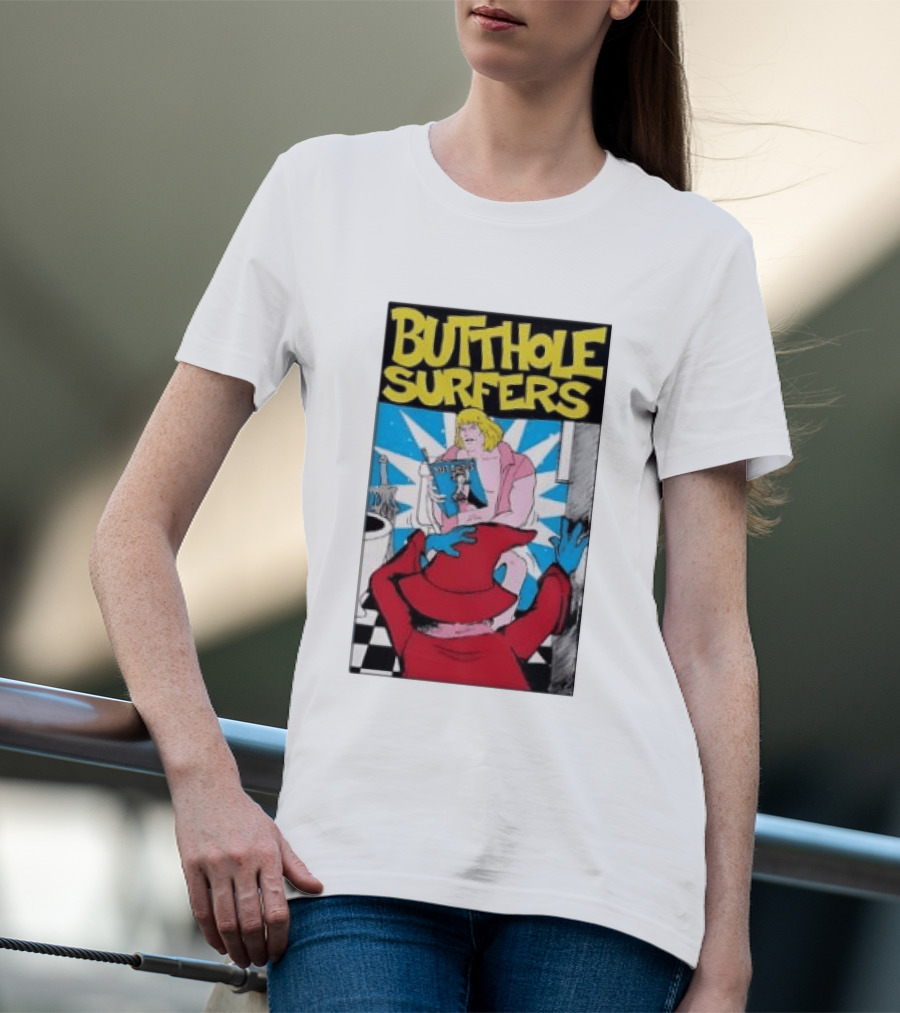 Butthole Surfers Comic Cover With Wizard And Bathroom Scene T-Shirt