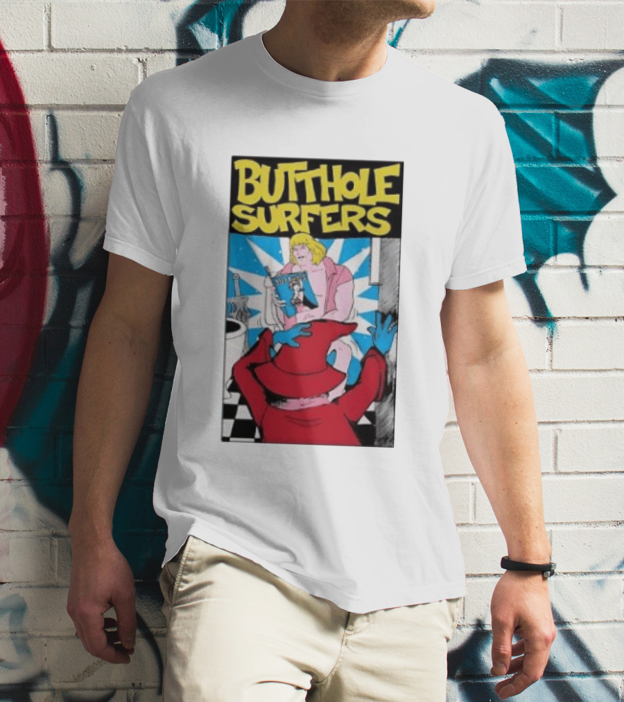 Butthole Surfers Comic Cover With Wizard And Bathroom Scene T-Shirt