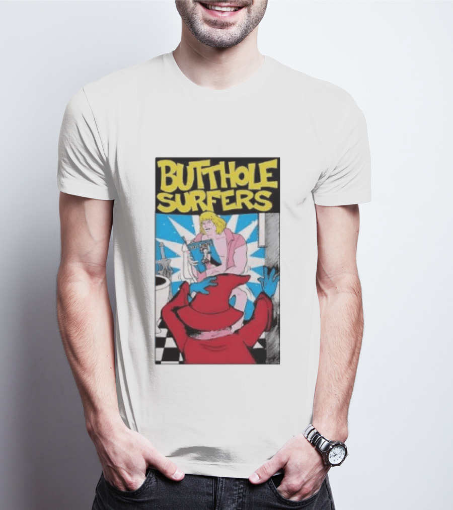 Butthole Surfers Comic Cover With Wizard And Bathroom Scene T-Shirt