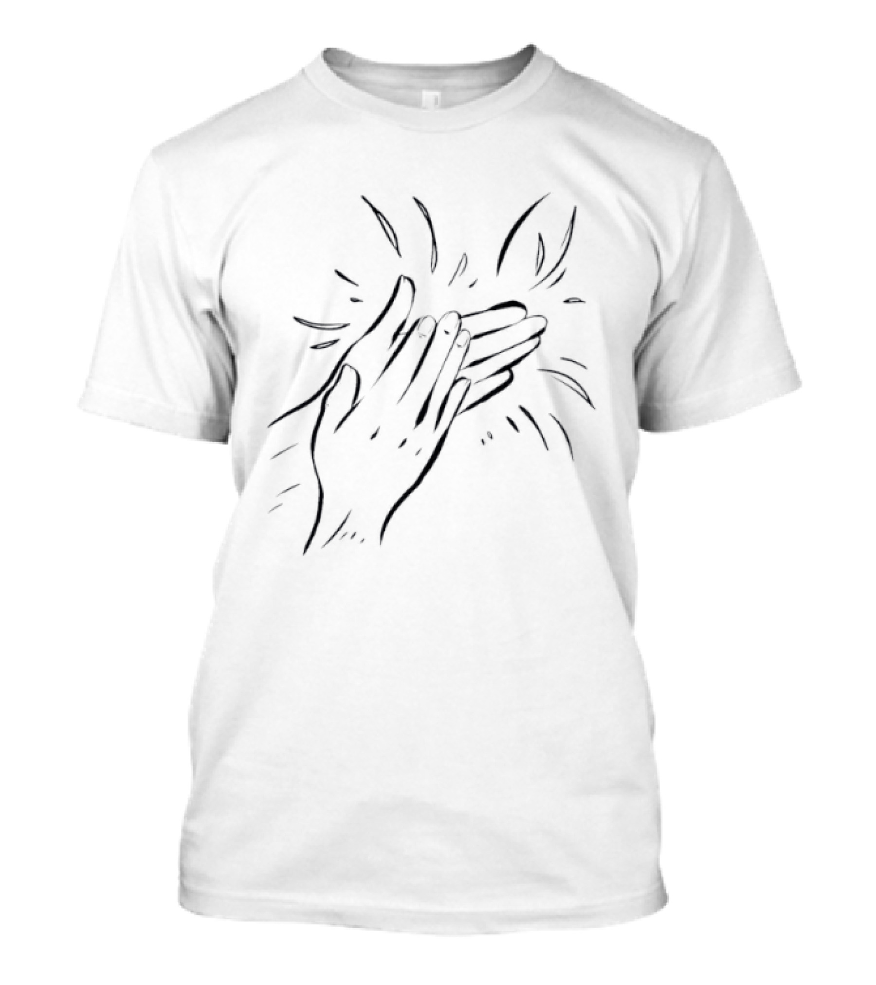 Clapping Hands Gesture Minimalist Line T-Shirt