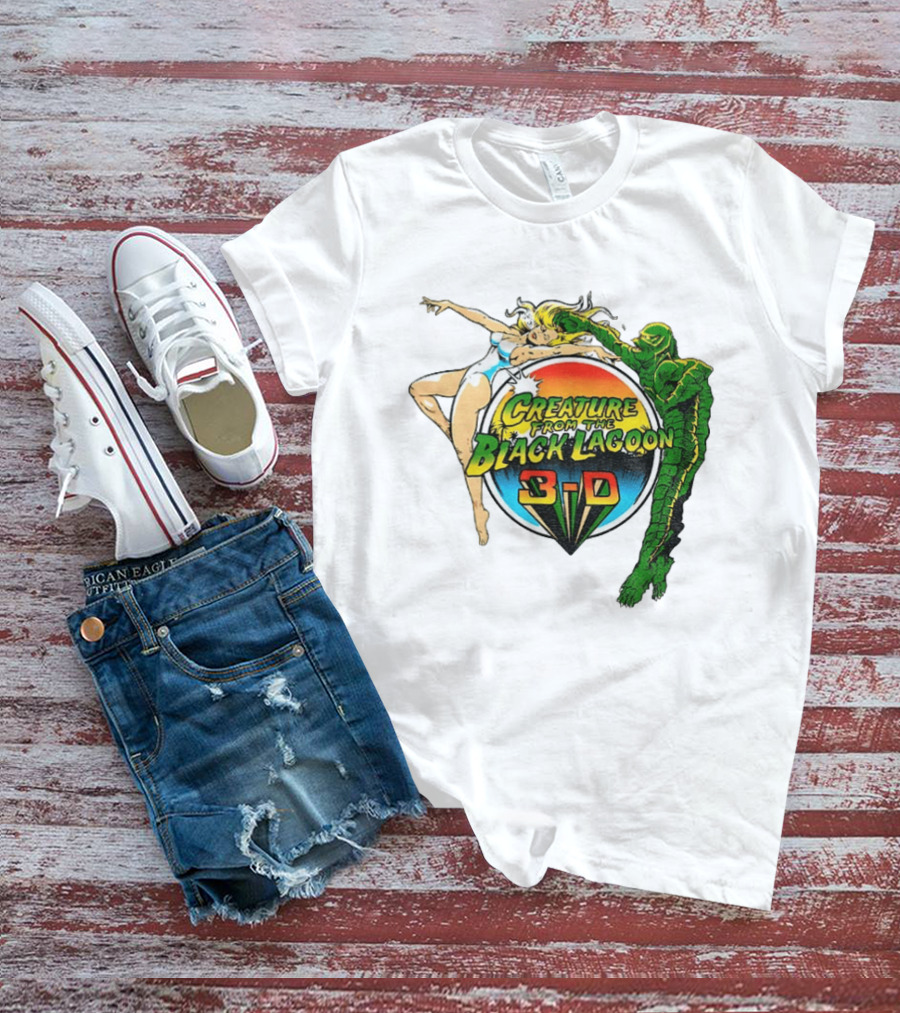 Creature From The Black Lagoon 3 D Gill Man Cartoon T-Shirt