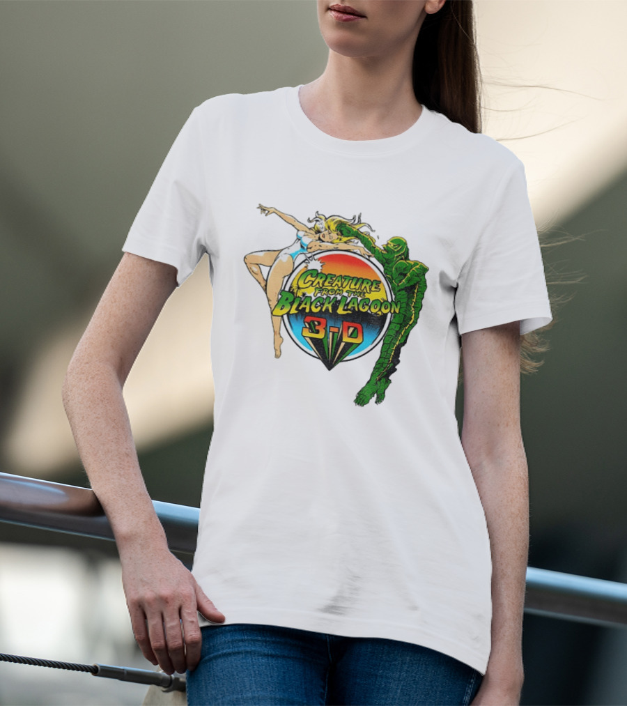 Creature From The Black Lagoon 3 D Gill Man Cartoon T-Shirt