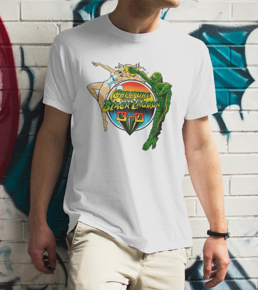 Creature From The Black Lagoon 3 D Gill Man Cartoon T-Shirt