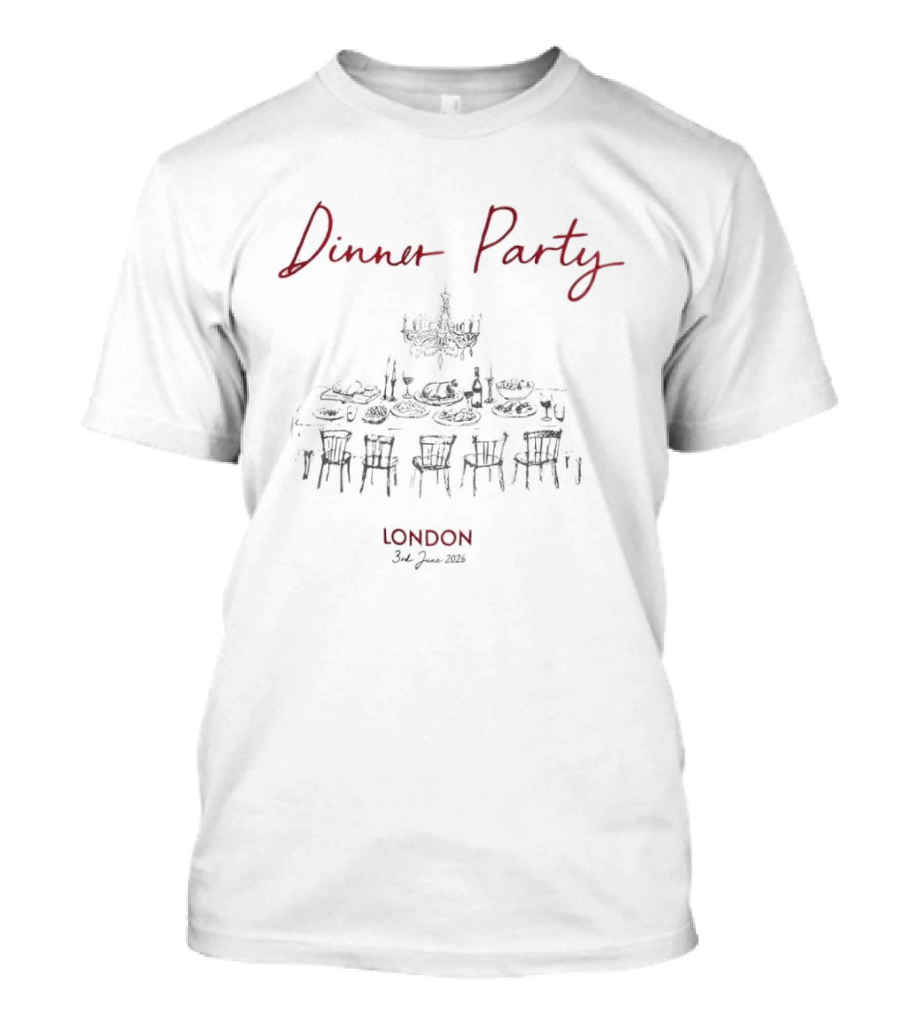 Dinner Party London 3rd June 2026 Chandelier Table Wine Event T-Shirt