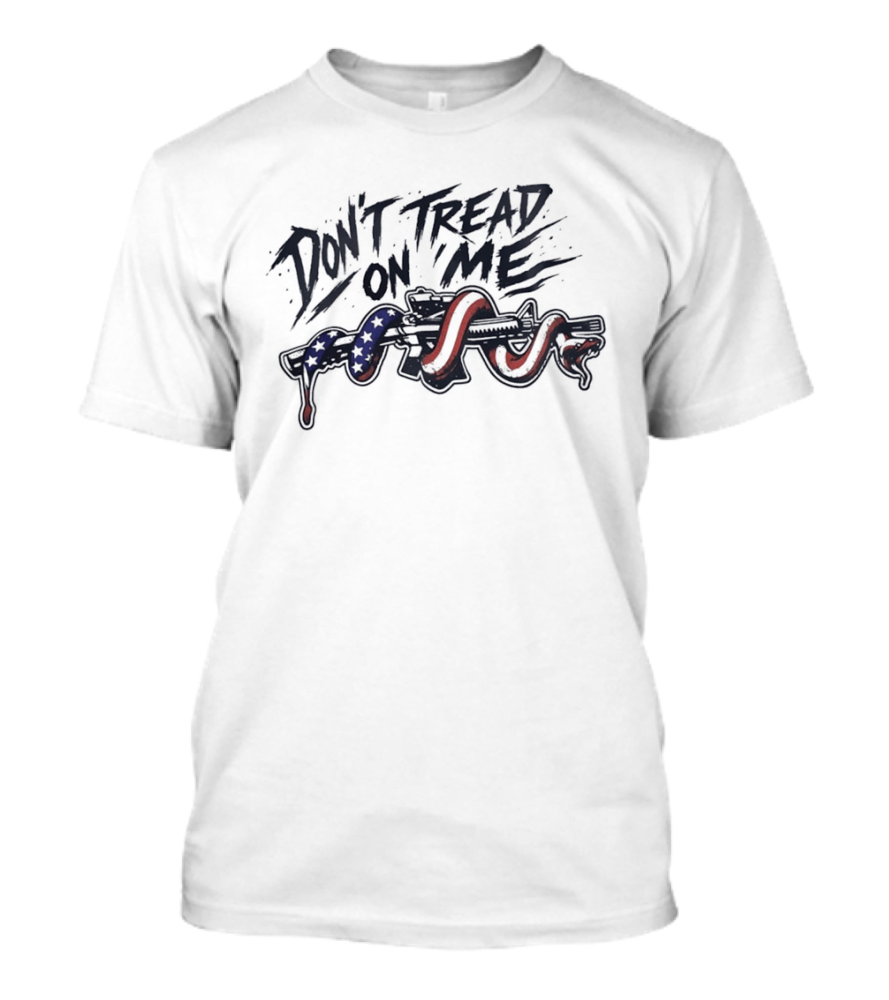 Don't Tread On Me American Flag Patriot Snake T-Shirt