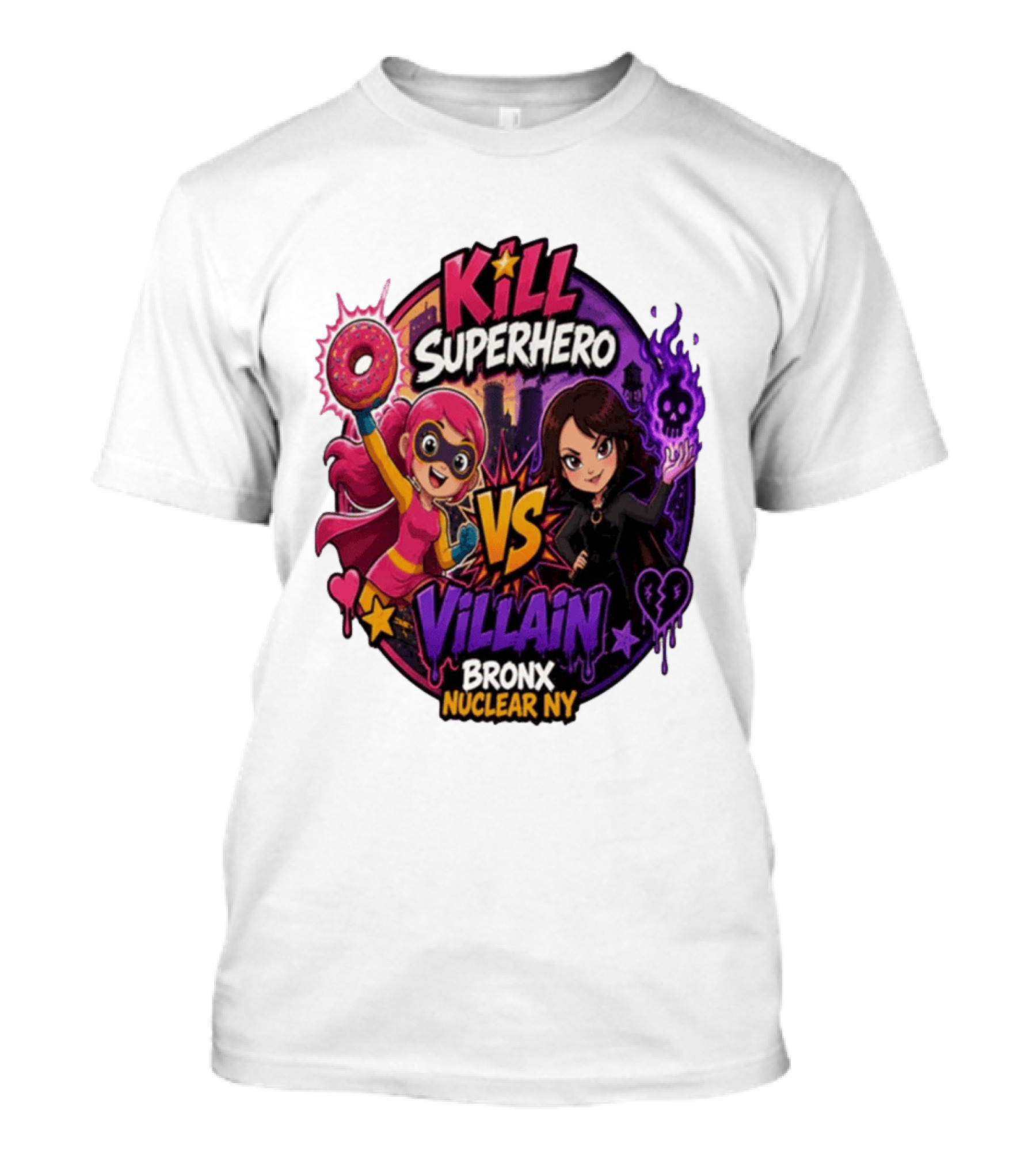 Kill Superhero VS Villain Bronx Nuclear NY T-Shirt