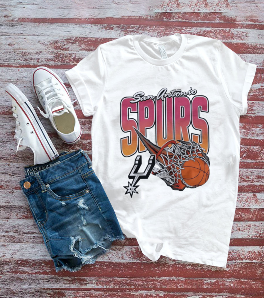 San Antonio Spurs Teal Basketball Explosion T-Shirt
