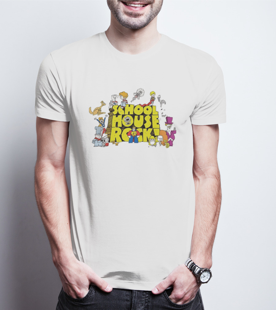 Schoolhouse Rock Characters Bill Conjunction Junction And Friends T-Shirt