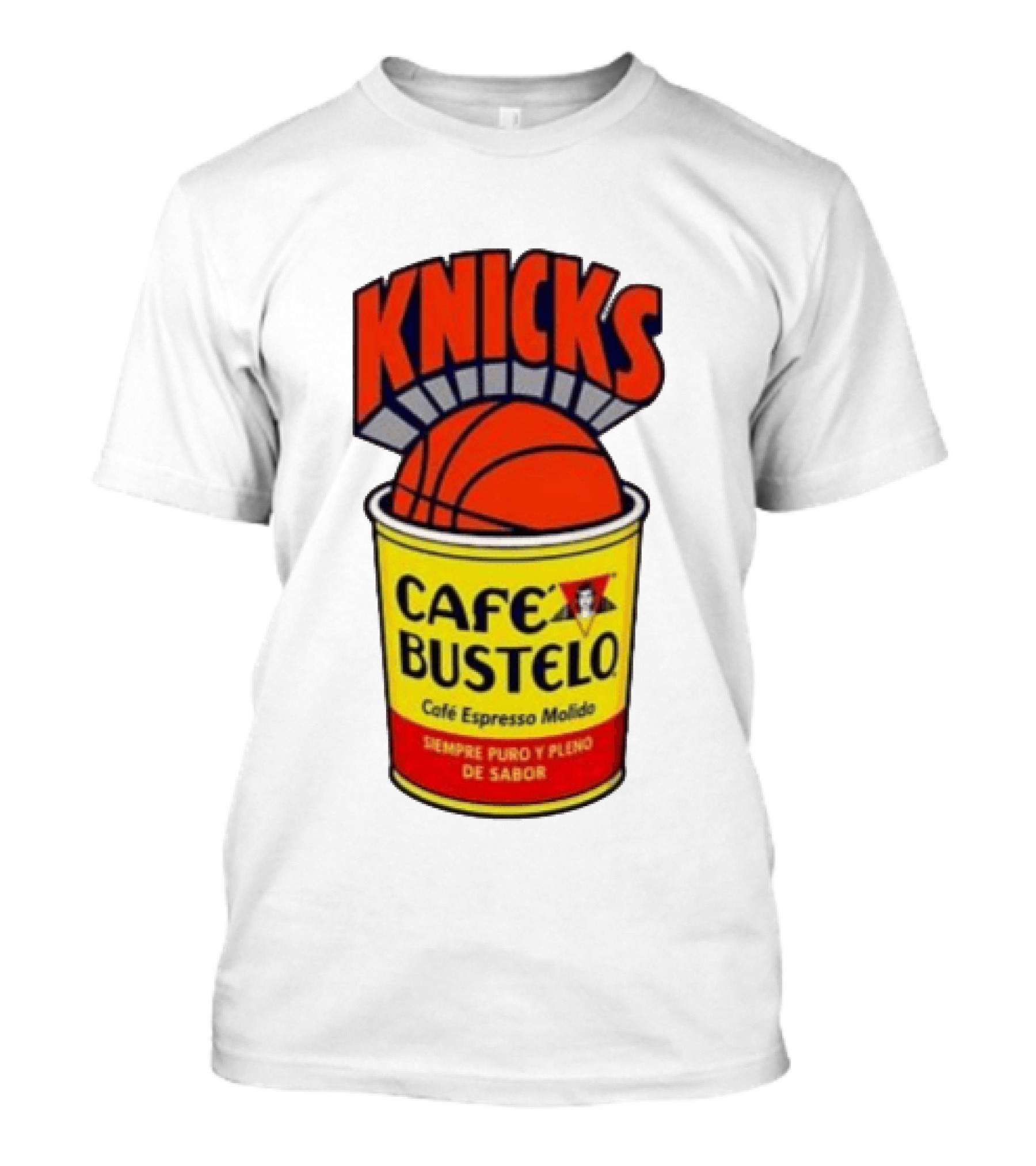 New York Knicks Cafe Bustelo Espresso Molido Basketball NBA T-Shirt