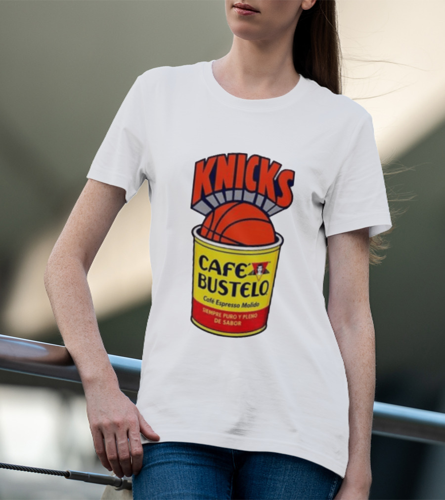 New York Knicks Cafe Bustelo Espresso Molido Basketball NBA T-Shirt