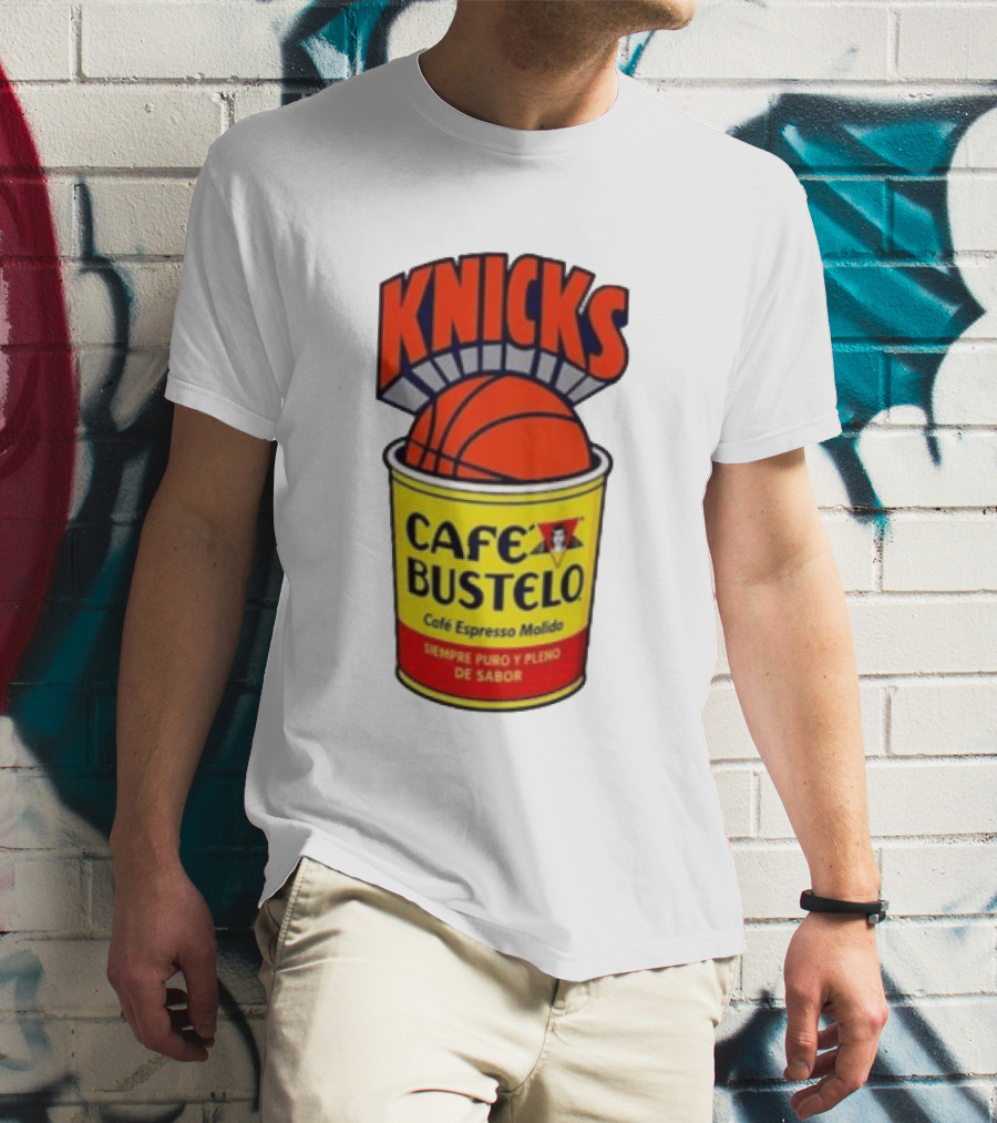 New York Knicks Cafe Bustelo Espresso Molido Basketball NBA T-Shirt