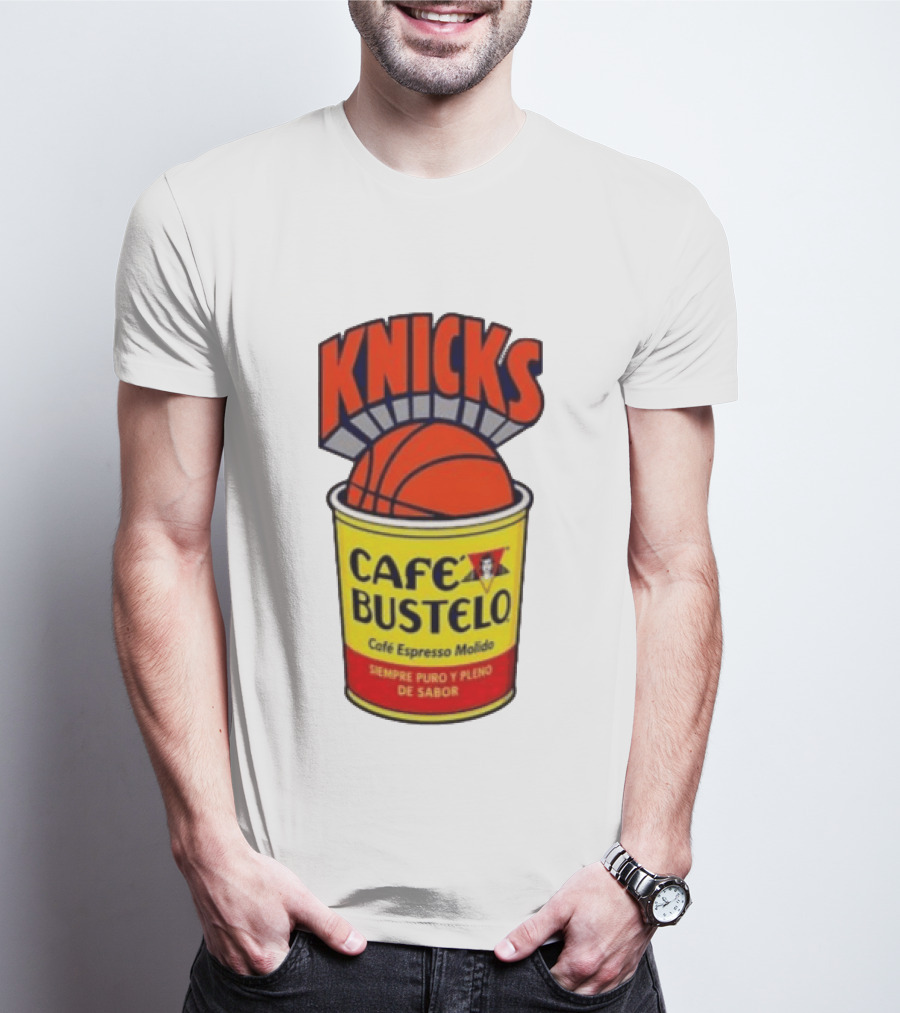 New York Knicks Cafe Bustelo Espresso Molido Basketball NBA T-Shirt