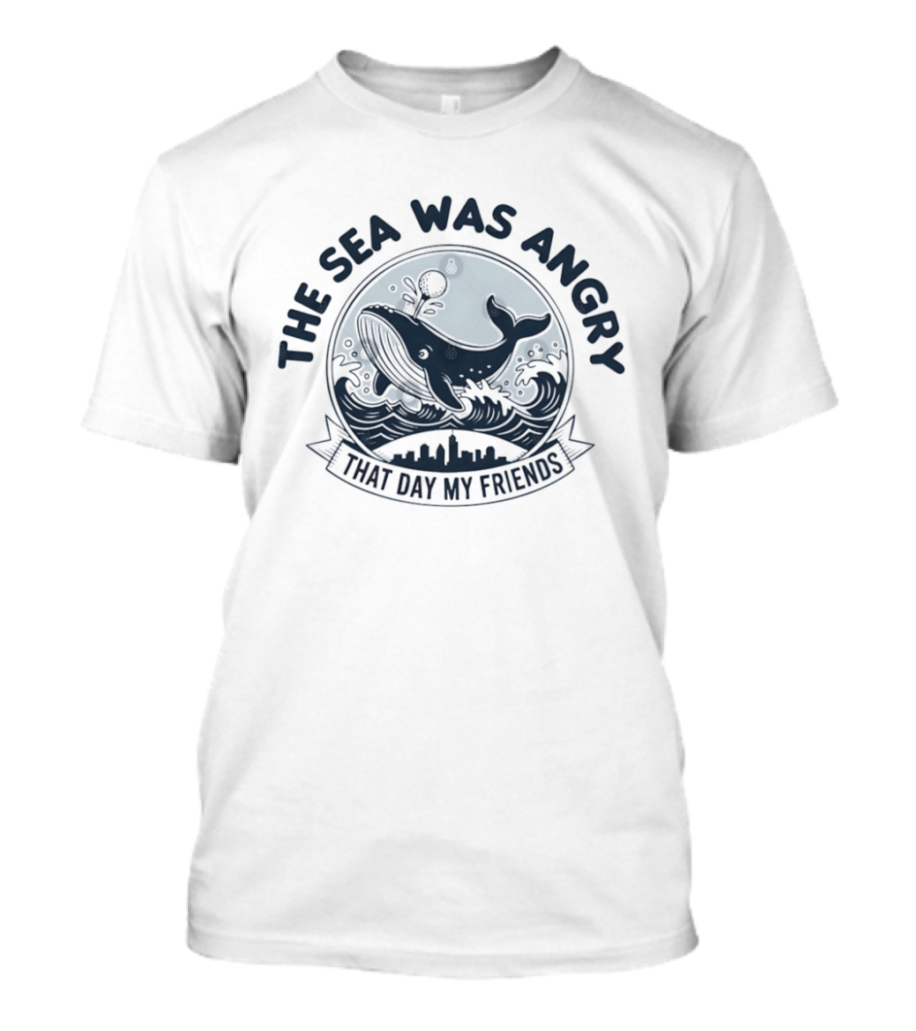 The Sea Was Angry That Day My Friends Seinfeld George Costanza Whale Golf T-Shirt