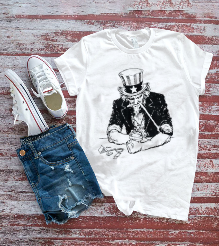 Uncle Sam Heroin Addiction Syringe Needle Dark T-Shirt