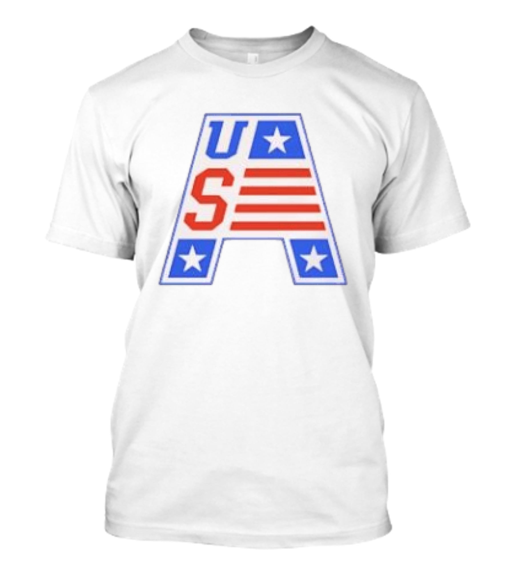 USA Stars Stripes Letter A Patriotic T-Shirt