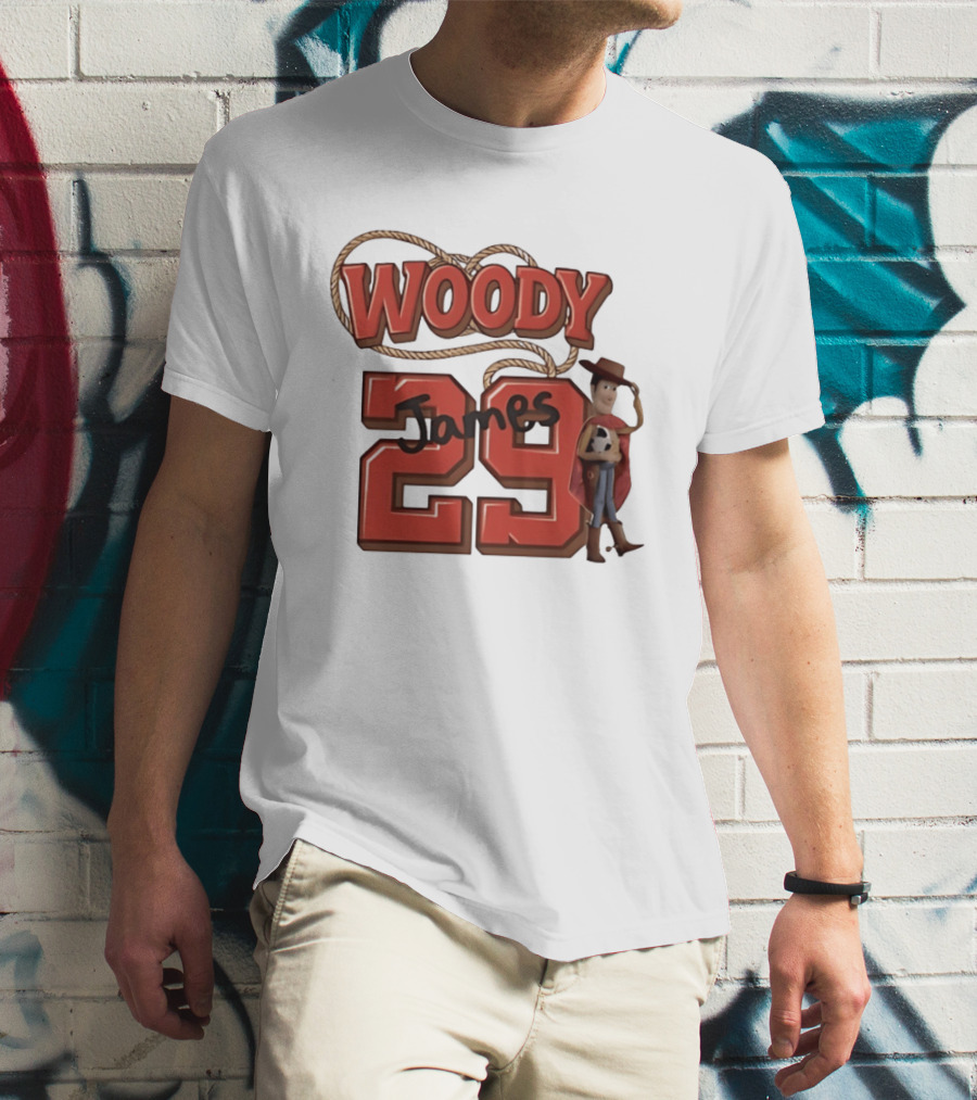 Woody James 29 Toy Story Sheriff Cowboy T-Shirt