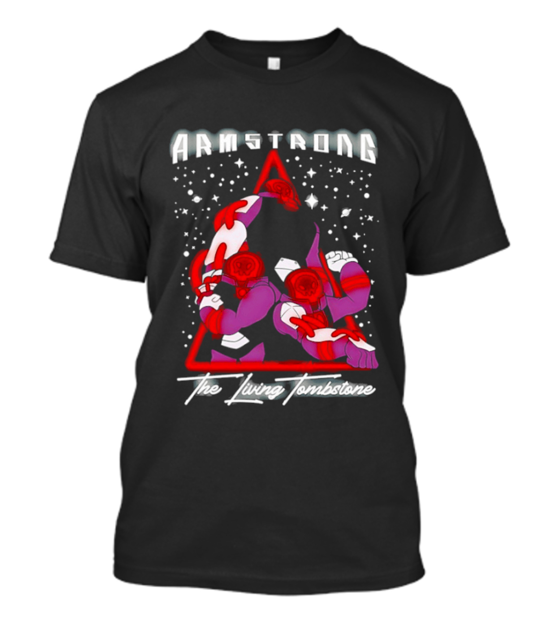 Armstrong The Living Tombstone Red Purple Robot Characters T-Shirt