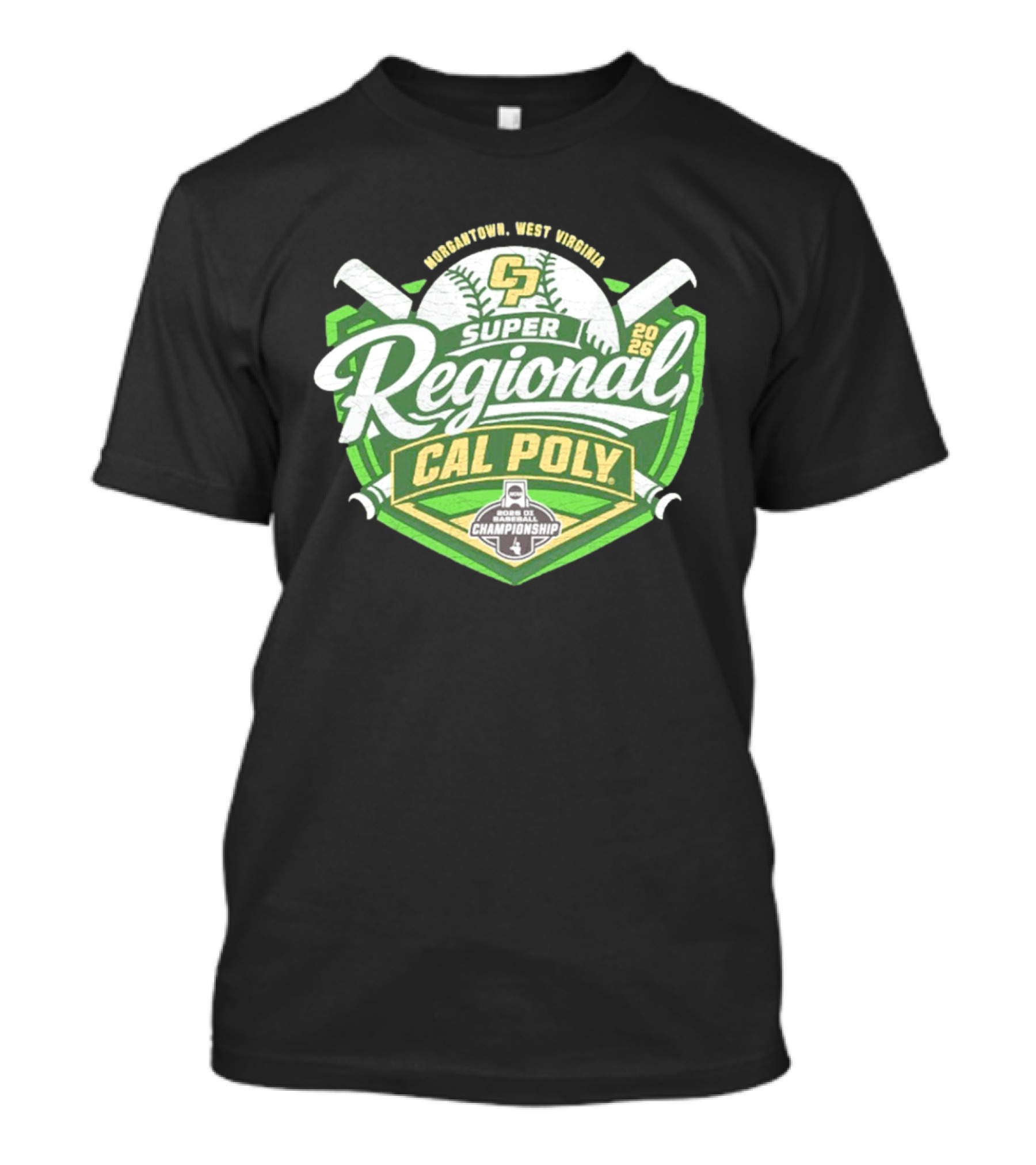 Cal Poly Baseball 2026 Morgantown West Virginia Super Regional NCAA Championship Bound T-Shirt