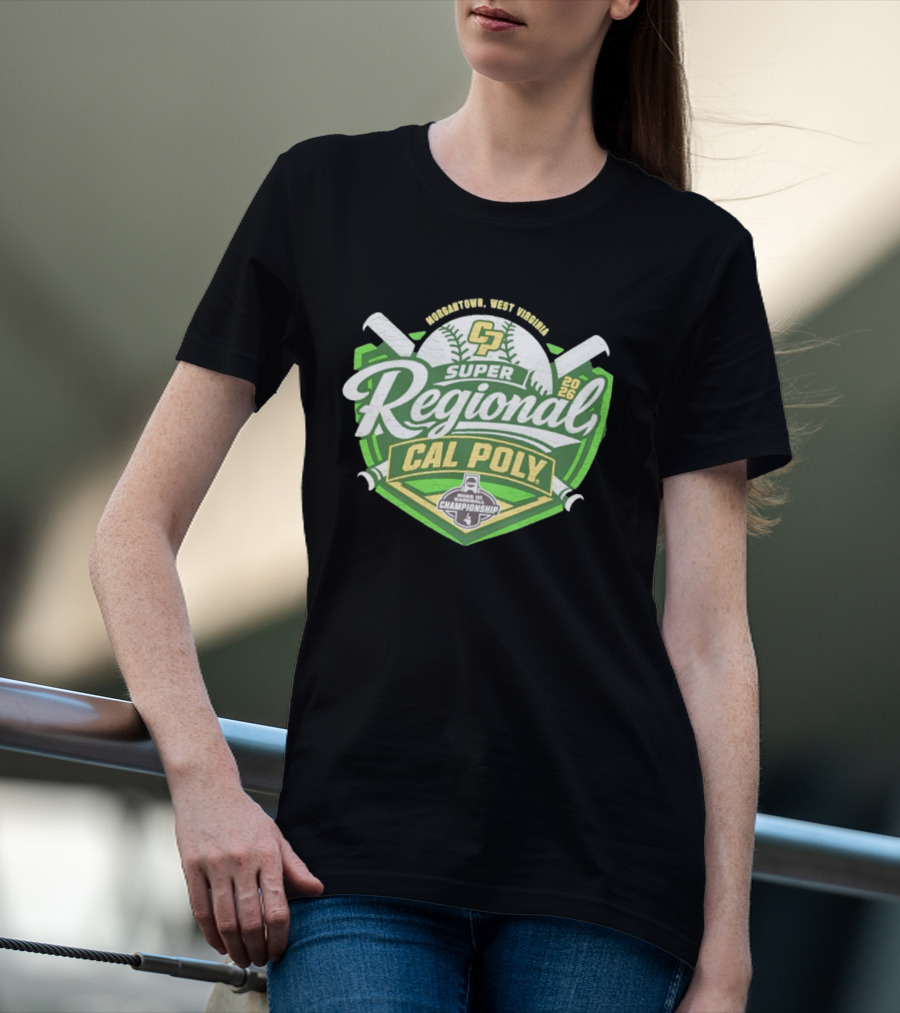 Cal Poly Baseball 2026 Morgantown West Virginia Super Regional NCAA Championship Bound T-Shirt
