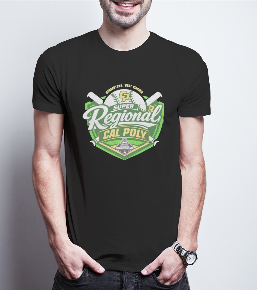 Cal Poly Baseball 2026 Morgantown West Virginia Super Regional NCAA Championship Bound T-Shirt