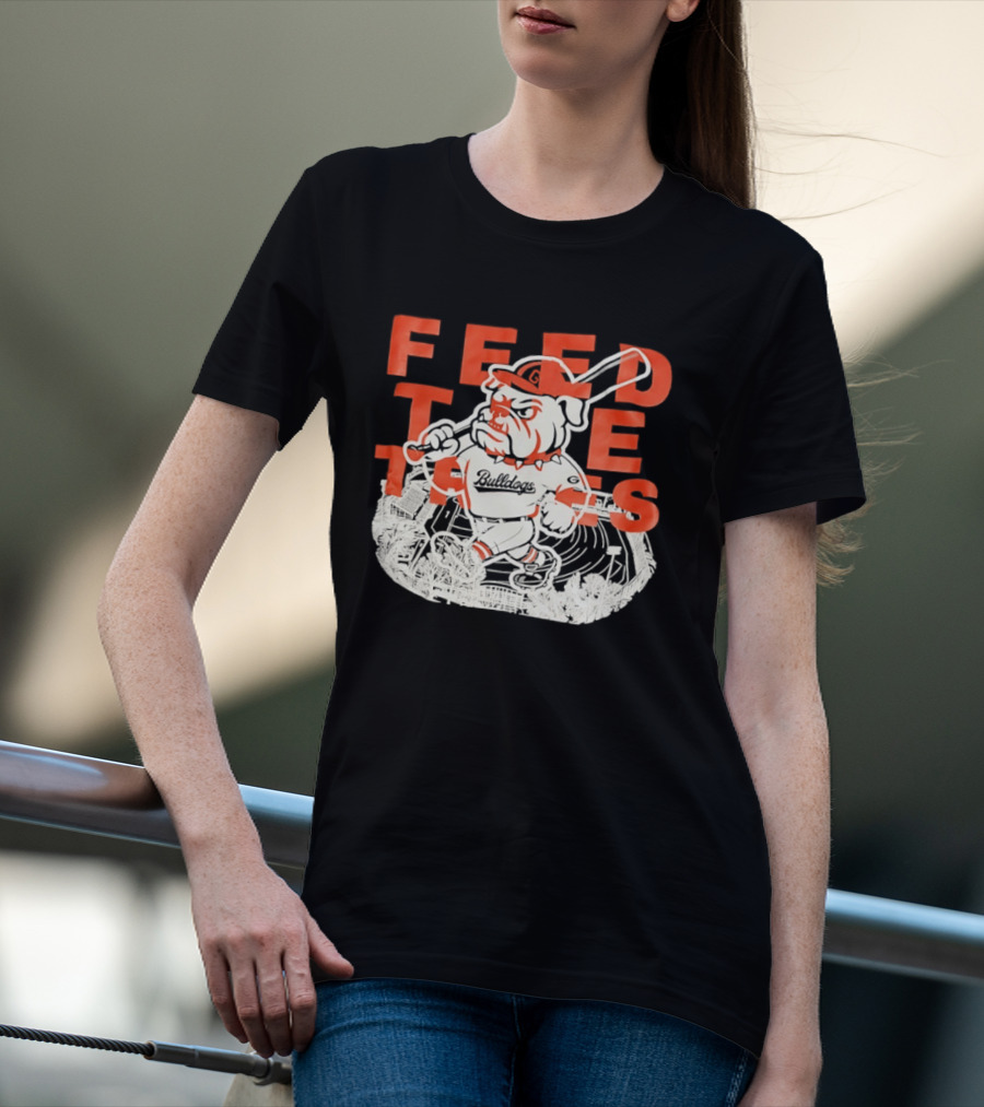 Feed The Tates Georgia Bulldogs Sanford Stadium Baseball T-Shirt