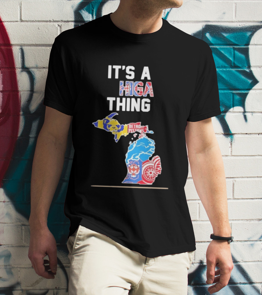 It's A Michigan Thing Detroit Pistons Tigers Red Wings Wolverines T-Shirt