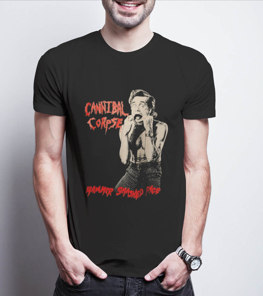 Cannibal Corpse Hammer Smashed Face Jim Carrey Ace Ventura Metal Music Band T-Shirt