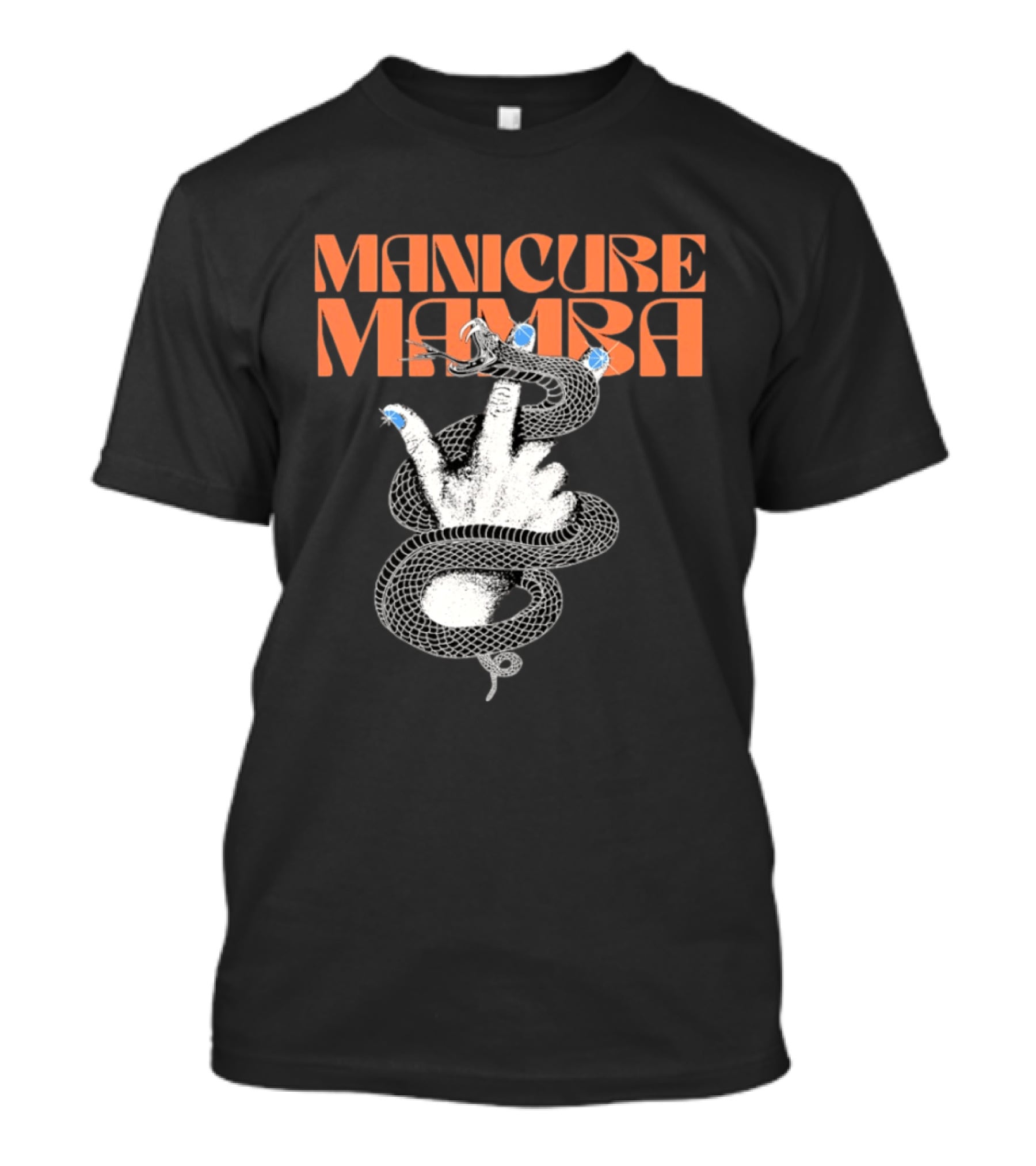 Manicure Mamba Snake Hand Nail Art With Gems T-Shirt