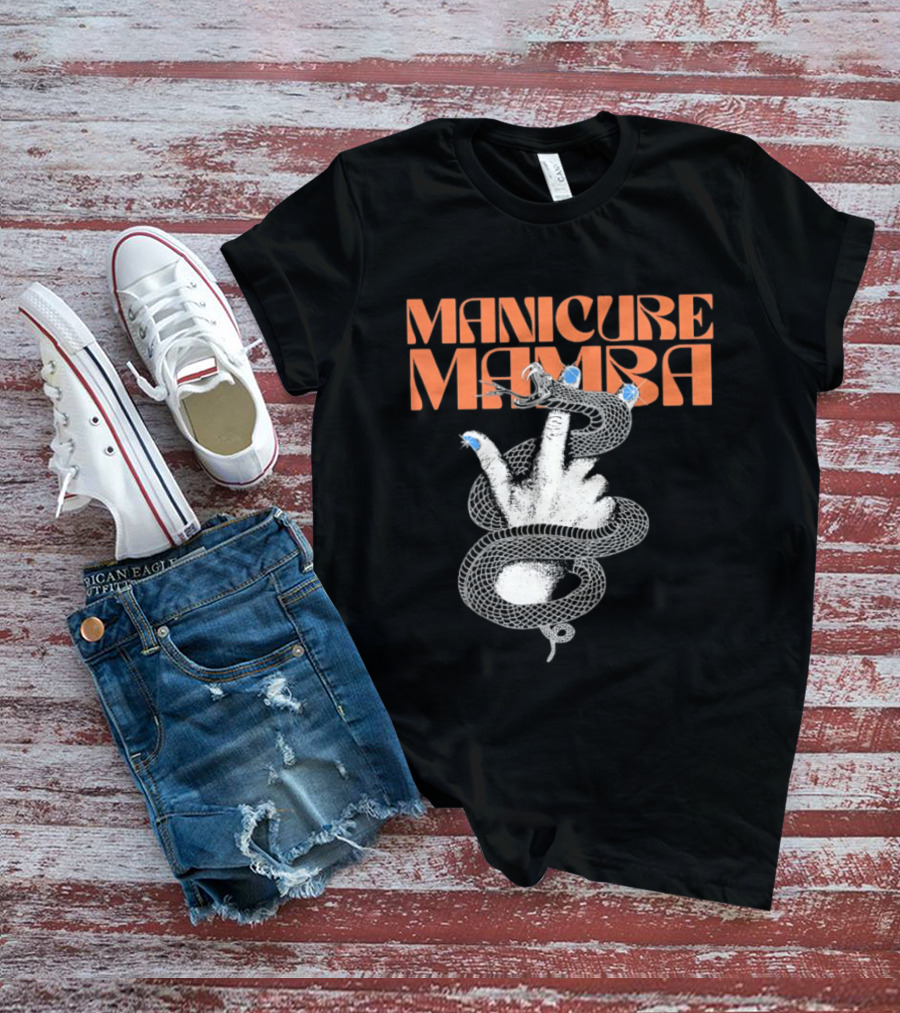 Manicure Mamba Snake Hand Nail Art With Gems T-Shirt