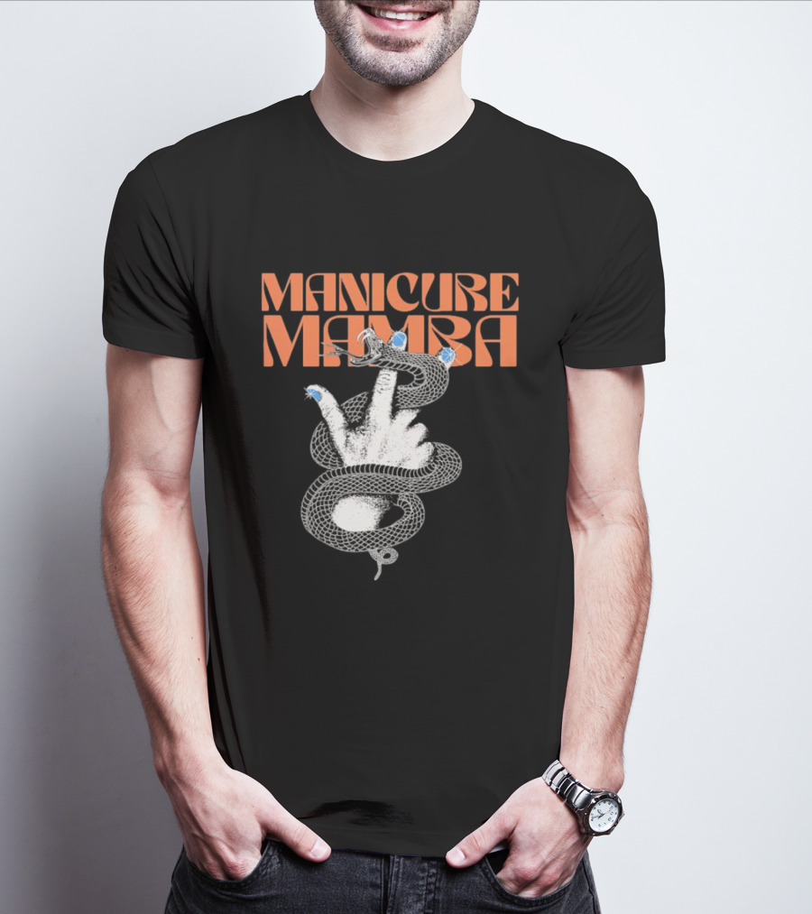 Manicure Mamba Snake Hand Nail Art With Gems T-Shirt