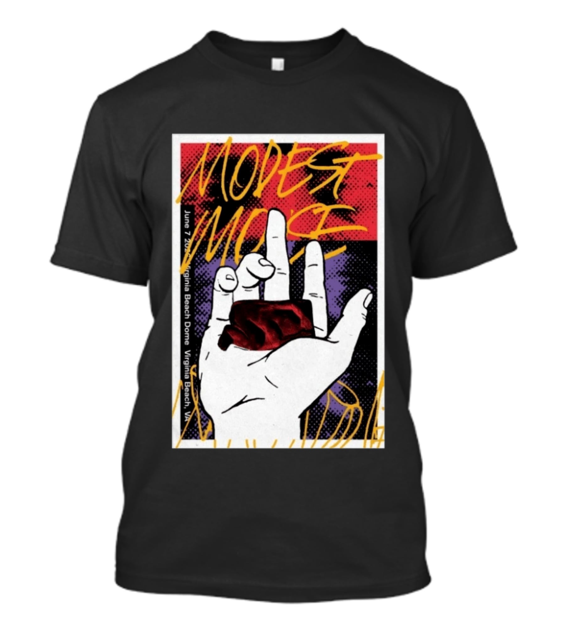 Modest Mouse June 7 2026 Virginia Beach Dome Hand T-Shirt