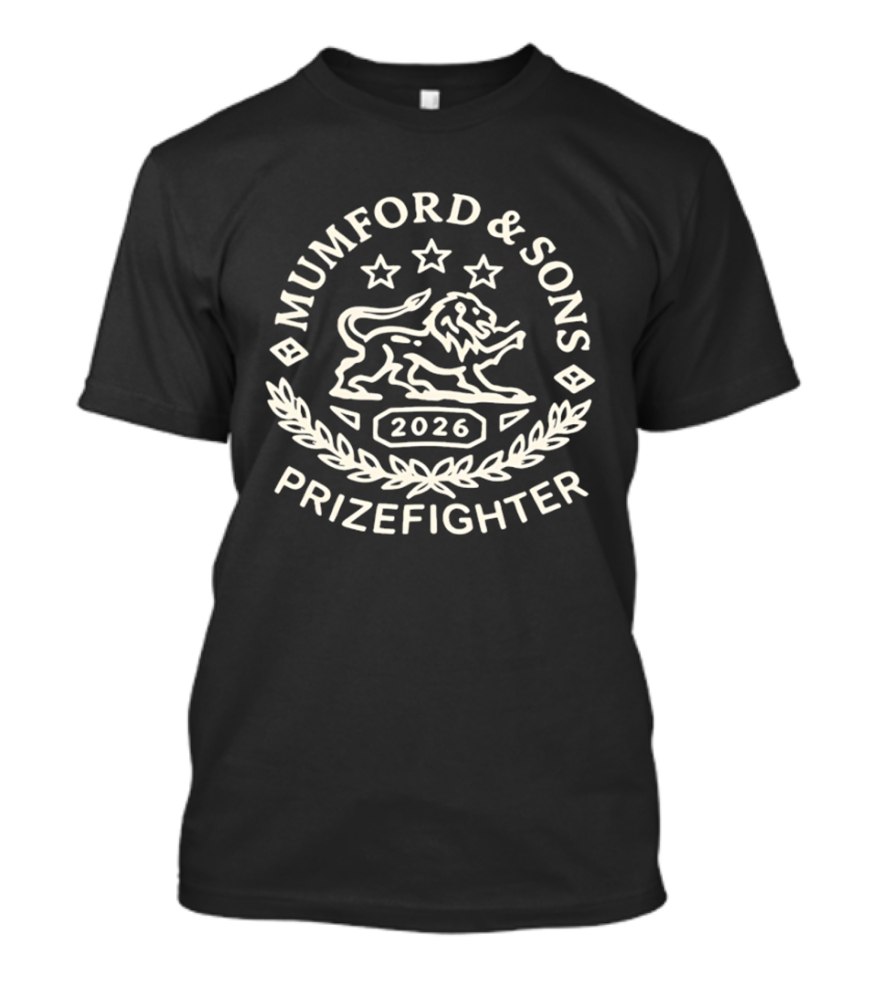 Mumford & Sons Prizefighter 2026 Tour Lion Stars Laurel T-Shirt