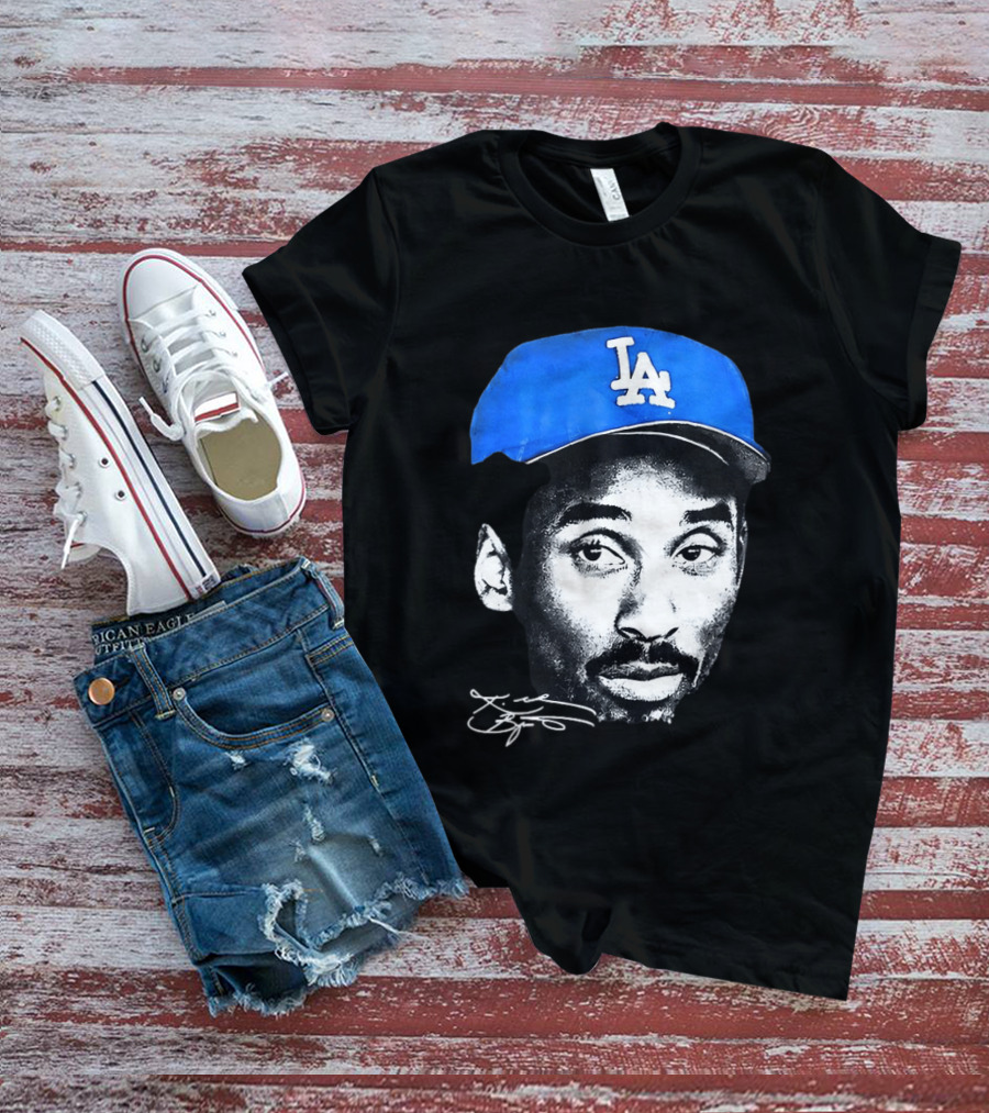 Kobe Bryant Iconic Los Angeles Dodgers LA Hat T-Shirt