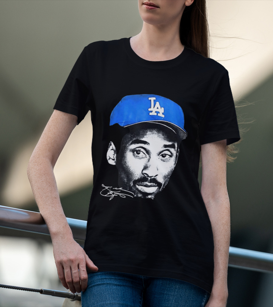 Kobe Bryant Iconic Los Angeles Dodgers LA Hat T-Shirt